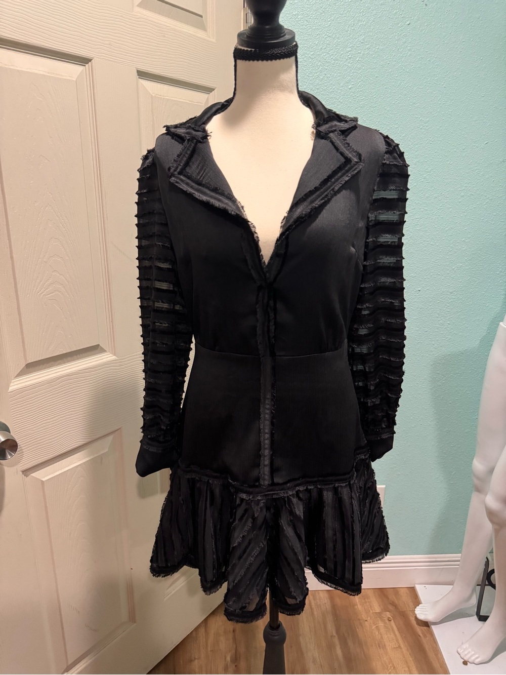 ALEXIS
Renita Fringe Stripe Mini Dress In Black